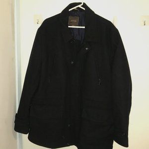 Tasso Elba Peacoat, Men Dark Blue Wool Blend, Size XL